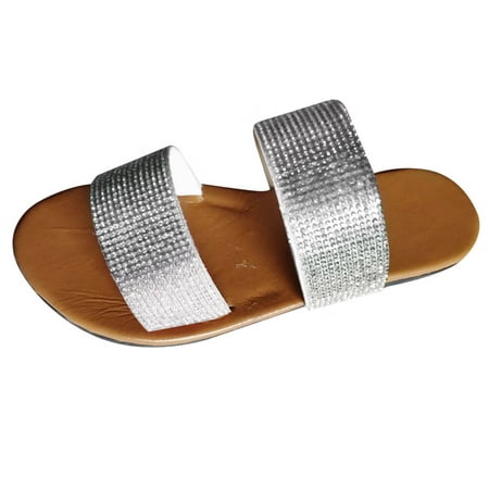 

Sandals For Women Summer Summer Womens Flip-Flops Sandals Crystal Roman Flats Slippers Casual Beach Shoes Stylish Shoes