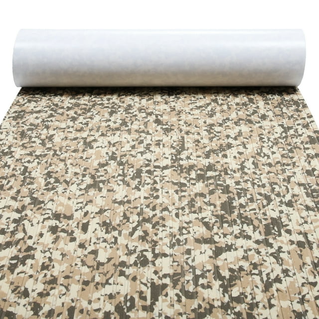 Tira de piso para barco autoadhesiva Unique Bargains de 48" L x 16" W, hoja de espuma EVA cortada, almohadilla antideslizante para la cubierta de barcos, tabla de surf, tabla de paddle Camo Brown