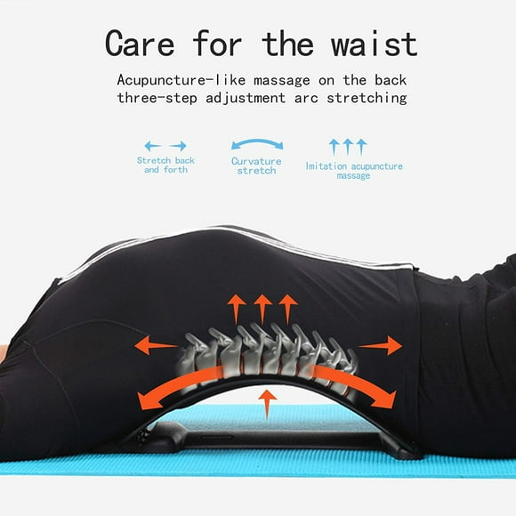 MKL Innovations Stretching Device for Back Massager Multi-Level Lumbar Support Stretcher Spinal, Lower and Upper Muscle Pain Relief