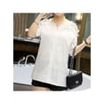 thumbnail image 3 of Lavaport M-5XL Women Half Sleeve Lace Hollow Tops Causal Blouse, 3 of 4