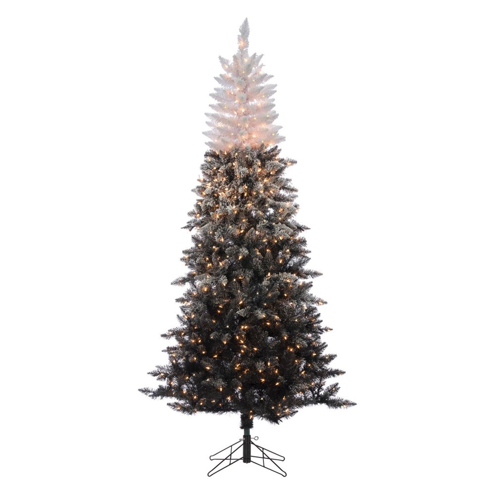 Sterling 7.5 ft. Flocked Black Ombre Christmas Tree