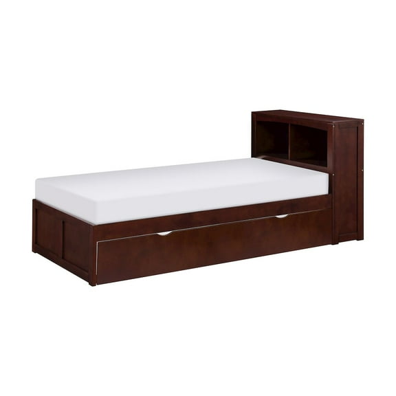 Lexicon Rowe Wood Twin Bookcase Bed with Twin Trundle in Dark Cherry