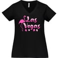 thumbnail image 3 of Inktastic Las Vegas- flamingo silhouette in pink Women's Plus Size V-Neck T-Shirt, 3 of 5