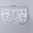 thumbnail image 3 of Geometry Drawing Template Ruler | Transparent Plastic Multifunctional Tool for Mapping, Design, Drafting | Oval & Building Stencils | 19.3x11.5cm | 1 Piece | Durable Thin Design, 3 of 6
