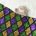 thumbnail image 2 of Yiaed Mardi Gras Shiny Green Purple Print Dog Blankets-Cat Blanket Washable for Couch Protection,Puppy Blanket, Soft Plush Reversible Throw Furniture Protector-Small, 2 of 8