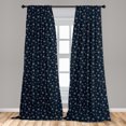 thumbnail image 5 of Ambesonne Dandelion Curtains, Floral Background, Pair of 28"x95", Indigo White, 5 of 5