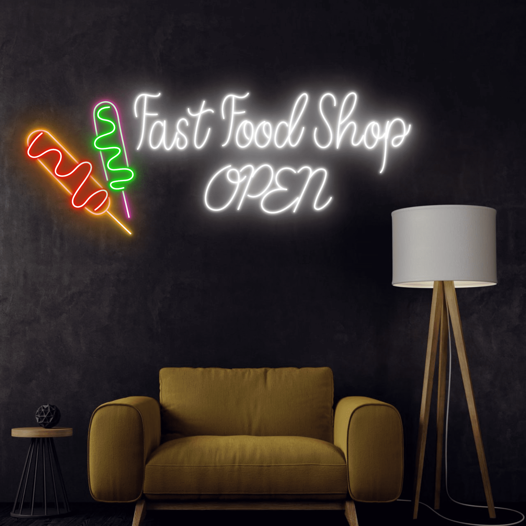 C-craft Open Sign Light up for Business Walls Window Fast Food Shop