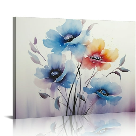 Autua Flowers Watercolors Painting Canvas Wall Art Decor 16x20 16x12in