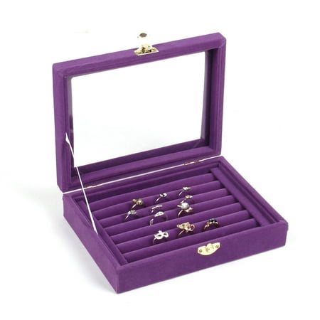Velvet Gl Jewelry Ring Display Organizer Tray Case Holder Earring Velvet Gl Jewelry Ring Display Organizer Tray Case Holder Earring Storage Box