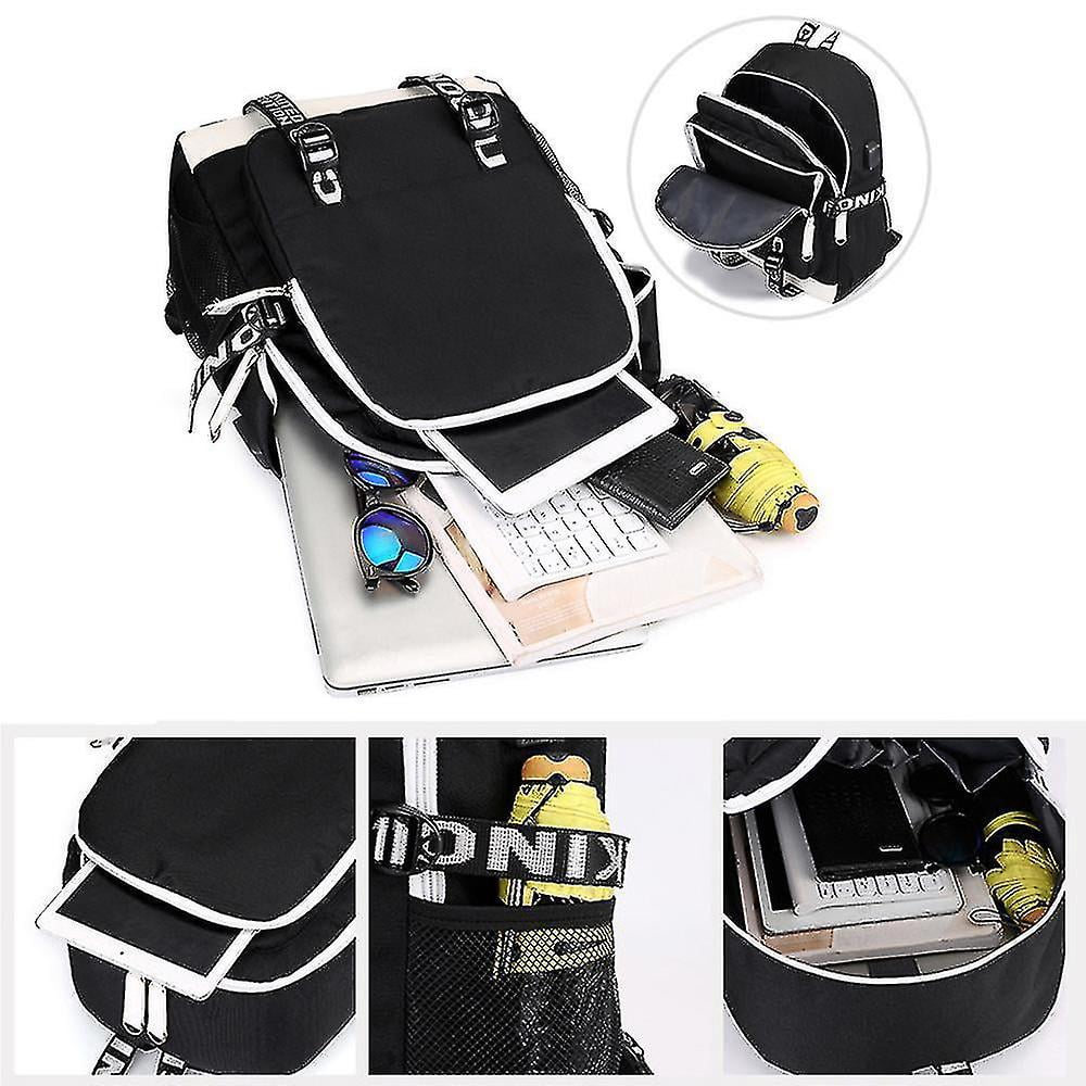 Backpacks billie eilish pattern usb rechargeable backpack student school bag outdoor backpack color 2