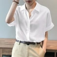 thumbnail image 4 of ZANZEA Women Turn-down Collar Short Sleeve Blouse Casual T-shirt Tops, 4 of 6