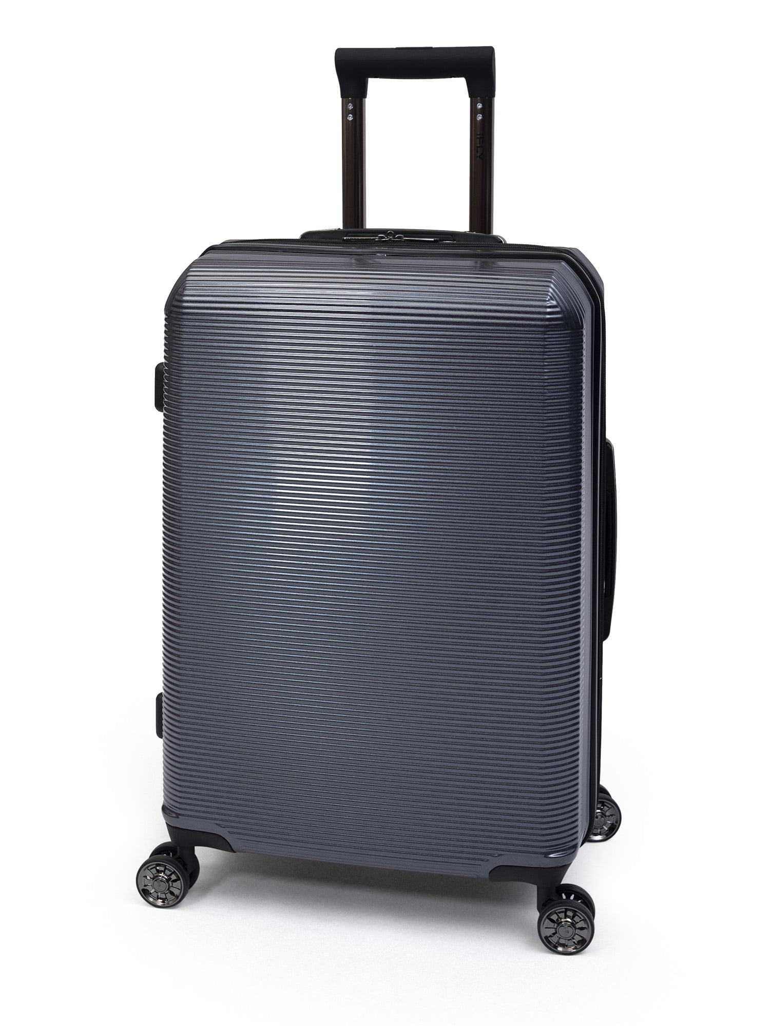 iFLY Hard Sided Luggage Future 24" Checked Luggage, Steel Blue