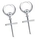 thumbnail image 5 of Pendientes de Colgante de Cruz Plateado perfecl de acero Inoxidable para Joyería de mujer, 5 of 8