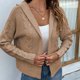 thumbnail image 4 of Pntutb Mujeres Casual Soild Manga Larga Con Capucha Punto Cardigan Suéter Abrigo Outwear Flash Picks Pntutb Pntutb-6641, 4 of 9