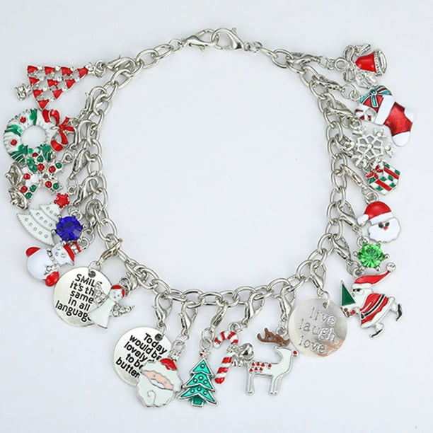 Calendrier de l'Avent- Noël Breloques DIY Bracelet Bijoux - 24 Jours Compte  à Rebours - 24 Cadeaux Surprise de Noël