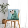 thumbnail image 5 of Pofeuu Dog Wrapped in Towel Print Double-sided plush pillowcase Square Throw Pillow Covers Pillows Cover for Living Room Bedroom Sofa Couch Cushion Cover（No pillow core）-20"x20", 5 of 7