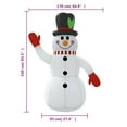 thumbnail image 2 of vidaXL Inflatable Snowman with LEDs 8 ft, 2 of 11