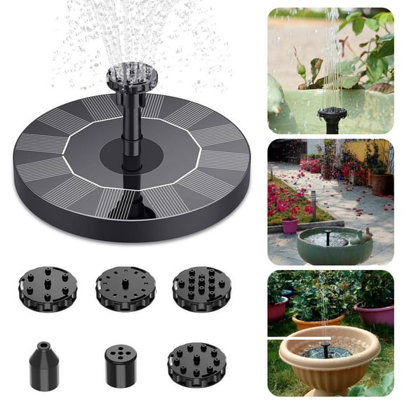 sunsanly Solar Fountain Pump for Bird Bath Eco-Friendly Solar Water Fountain with 6 Nozzles Easy to Install Outdoor Fountain for Garden Pond Pool