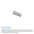 thumbnail image 4 of Unique Bargains Fully Threaded Rod M10 x 30mm 1.5mm Thread Pitch 304 Stainless Steel Right Hand Threaded Rods Bar Studs 15 Pack, 4 of 4