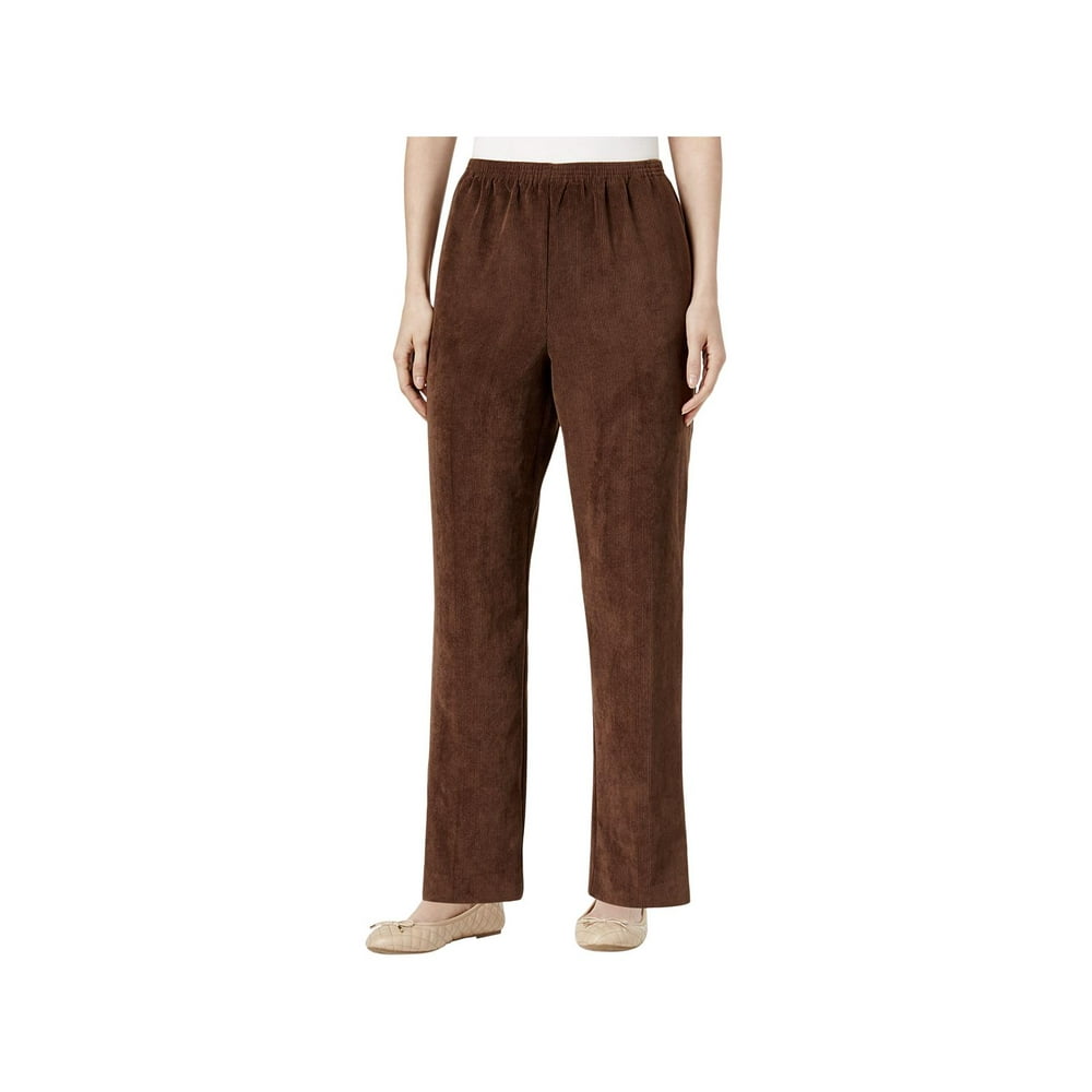 Alfred Dunner - Alfred Dunner Womens Pull-on Solid Corduroy Pants Brown ...