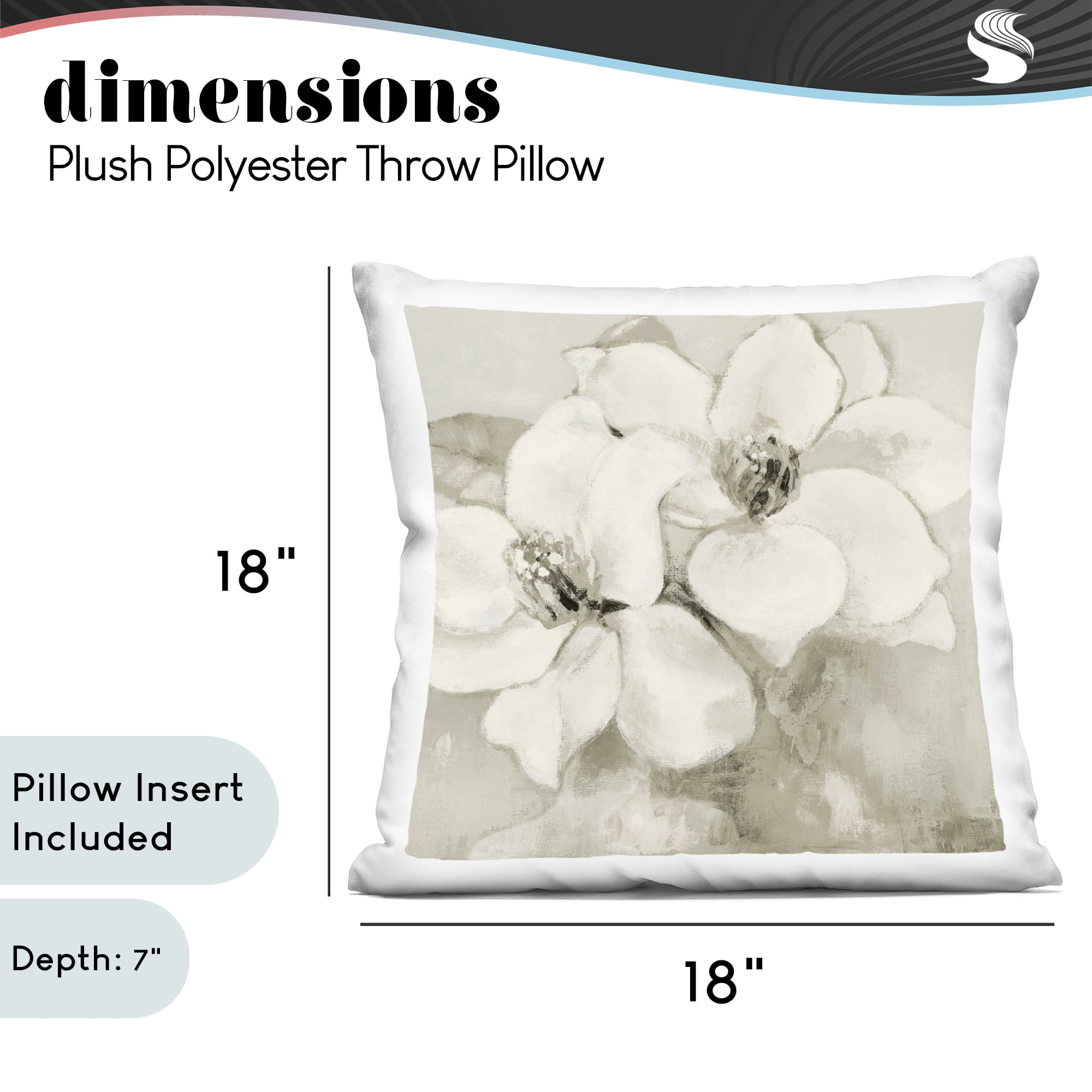 Stupell Industries Magnolias At Dawn Decorative Printed Throw Pillow, design by Lanie Loreth