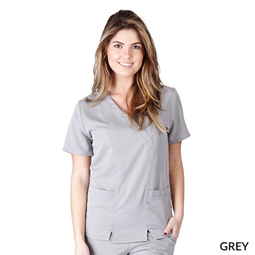 ULTRASOFT WOMENS CROSS OVER MOCK WRAP SCRUB TOP