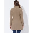 thumbnail image 4 of Abrigo Largo De Invierno Con Cuello Peter Pan Para Mujer Marrón Claro Sólido L, 4 of 5