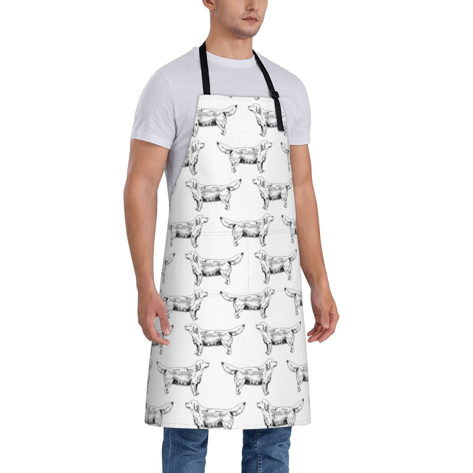 Kdxio Labrador Retriever Dog Apron with Pockets Adjustable Kitchen Aprons for Men Women Waterproof Aprons for Cooking,Drawing,Crafting, Baking Household Cleaning