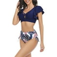 thumbnail image 5 of Liacowi Mommy and Me Swimsuits 2 Piece Bikinis Set Print Fly Sleeve Tops + Briefs Swimwear Bathing Suit Beachwear for Women＆＆Girls, 5 of 9