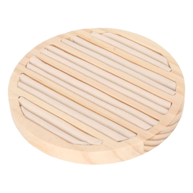 Bandeja Organizadora De Pendientes De Anillo De Madera Con 6 Ranuras, Apilable Y Versátil, Ligera Para Almacenamiento De Joyas