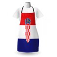 thumbnail image 3 of Croatia Apron, Simplistic Design Illustration of National Country Flag Zagreb Print, Unisex Kitchen Bib with Adjustable Neck for Cooking Gardening, Adult Size, Vermilion Indigo White, by Ambesonne, 3 of 4