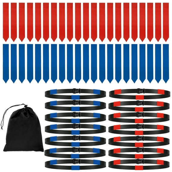 14Pcs Flag Football Belts Adjustable Flag Football Set with Flags Comfortable Flag Football Belts Sturdy Nylon Player Flag Football Belts with Bags for Youth Adults and Kids