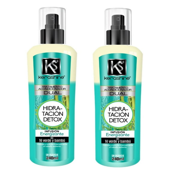 Tratamiento DUAL HIDRATACIÓN Detox te verde-bambu 240 ml c/u 2 piezas Kerashine