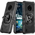 thumbnail image 2 of Compatible Case for Nokia C200 Case with Tempered Glass Screen Protector [Military Grade] Ring Car Mount Kickstand Shockproof Hard Phone Case - Black, 2 of 7