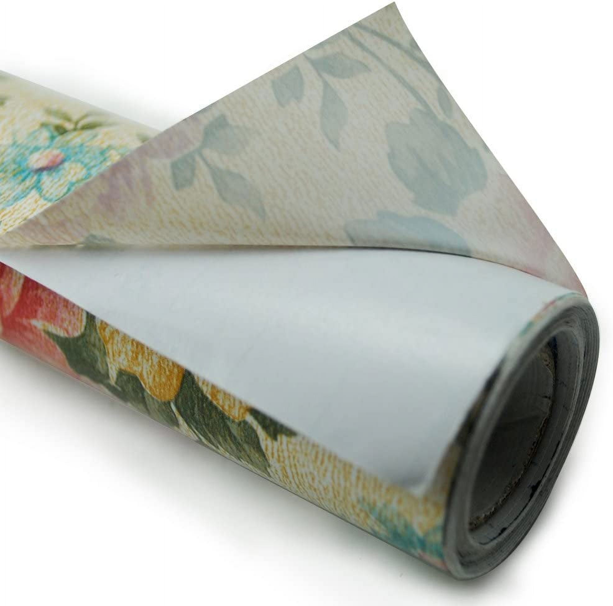 yazi Floral Contact Paper Shelf Liner self-Adhesive Decorate Drawer Contact  Paper Decorative,17x78 Inches,Vintage Peony