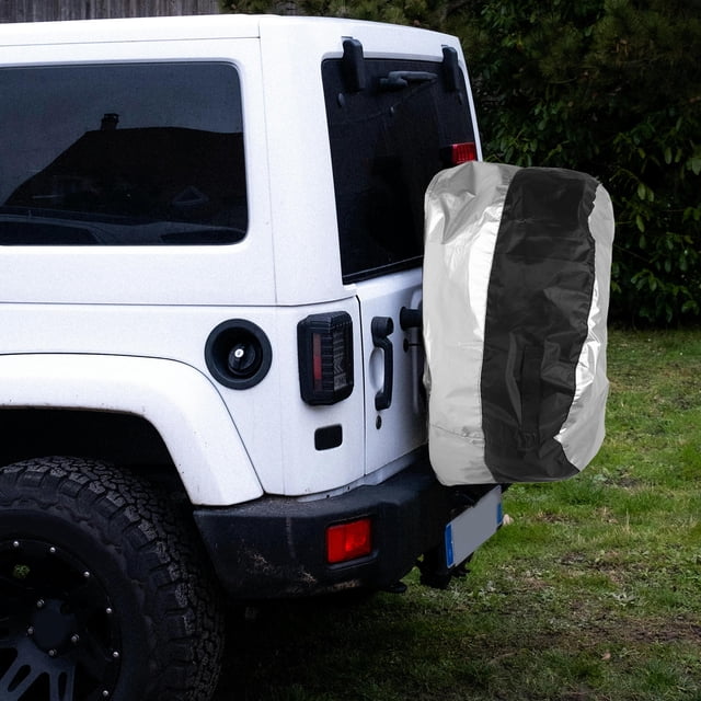 FONDOTIN 1Set Camper Spare Tire Cover Polyester Waterproof RV Wheel Protector 31.4x31.4x18.5in