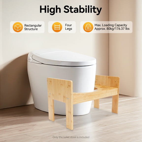Modern Bamboo Adjustable Toilet Stool 7-9 Inch Bamboo Potty Stool Poop Stool for Home Use, Hotel, Inn