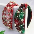 1PC Headband Red Cloth Christmas Knotted Bow Headbands With Fashion