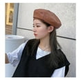 thumbnail image 2 of COCOpeaunt New Beret Cap Fashion Women Casual PU Leather Beret Hat for Women Autumn summer Retro Beanie Caps Hot Solid Boinas De Mujer Gift, 2 of 6