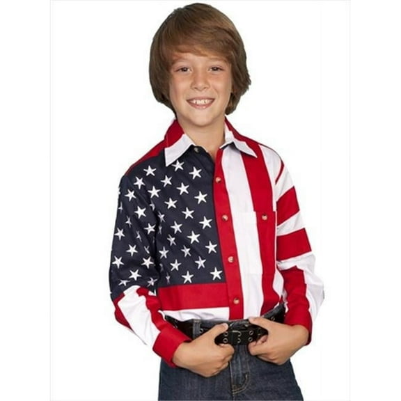 Scully RW029K-RED-XL Kids Rangewear Independence Long Sleeve Shirt- Extra Large