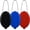 Mix Black/Blue/Red 3 Pack, variant on 5 count Rubber Purse, 2 x 3 Inches Small Oval Squeeze Change Purse Popular Color with Pouch for Women & Men Travel, Shopping (Max 5 Pack)