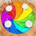 thumbnail image 2 of Rainbow Tie Dye Spiral Pattern Round Fitted Tablecloth with Elastic Edge,Dining Table Cover Waterproof,Outdoor Round Tablecloth for Camping,Dining,Indoor and Outdoor, 2 of 7