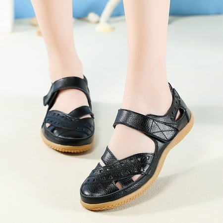 Xysaqa Go Walk Shoes for Women  Flats Shoes Women Dressy Comfortable Ladies Sandals Hollow Hole Women s Breathable Casual Shoes Black Shoes Women on Clearance