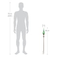 thumbnail image 7 of Exhart Pearlized Hand Blown Green Glass Twisted Flame  Powered Solar Powered Garden Stake with Metal Finial Detail, 36 inch (Decor for Home Patio, Outdoor Garden, Yard or Lawn), 7 of 7