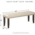 thumbnail image 3 of ZXNYH Moriville Casual Rustic Upholstered Dining Bench, Grey & Brown, 3 of 8