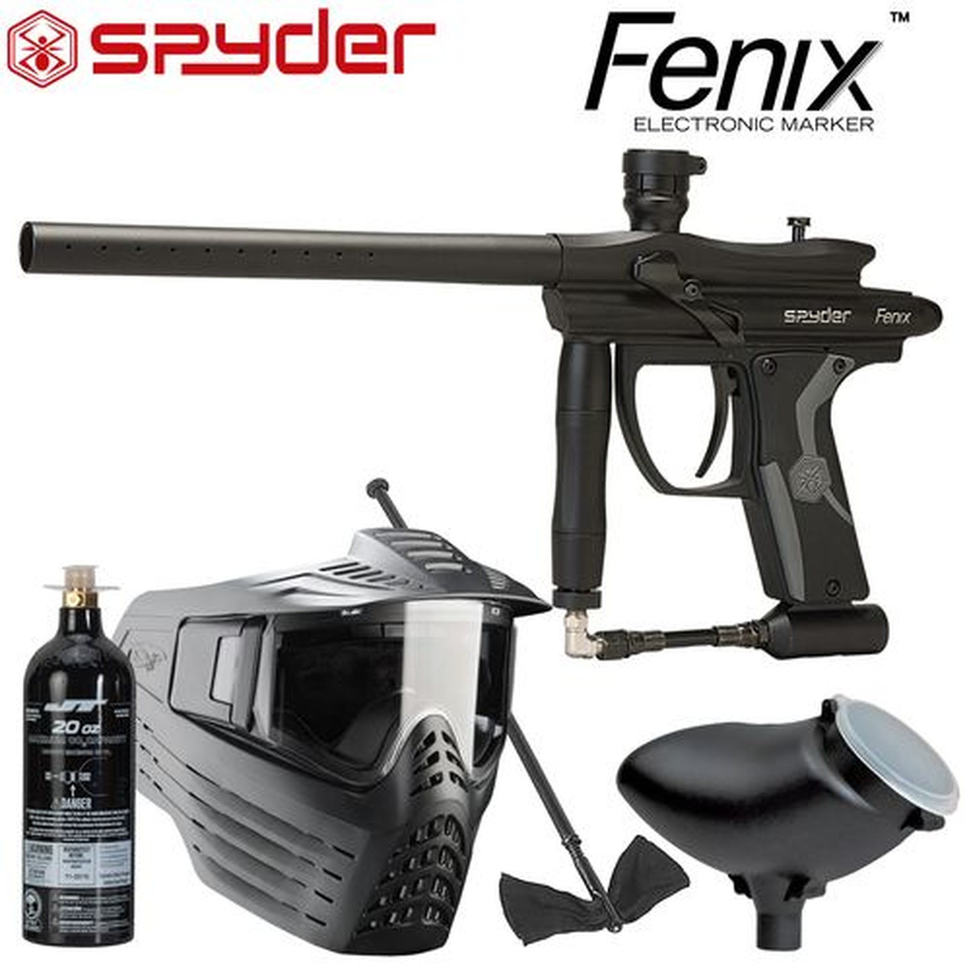 NEW SPYDER FENIX EPIC PAINTBALL GUN PACKAGE KIT BLACK 