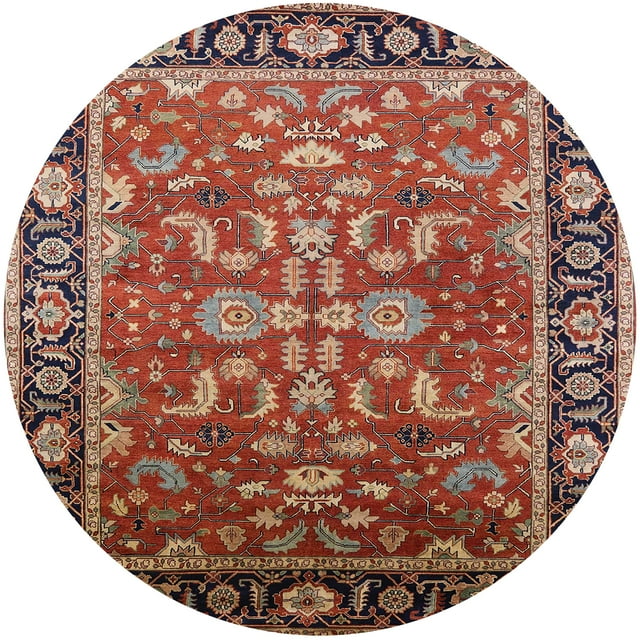 Ahgly Company Indoor Round Mid-Century Modern Light Copper Gold Oriental Area Rugs, 6' Round