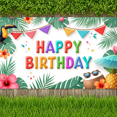 thumbnail image 4 of Colorful Theme Happy Birthday Banner Decorative Design Tropical Style Party Decoration Event Backdrop for Birthday Celebration Kids Party Indoor Deco, 4 of 7