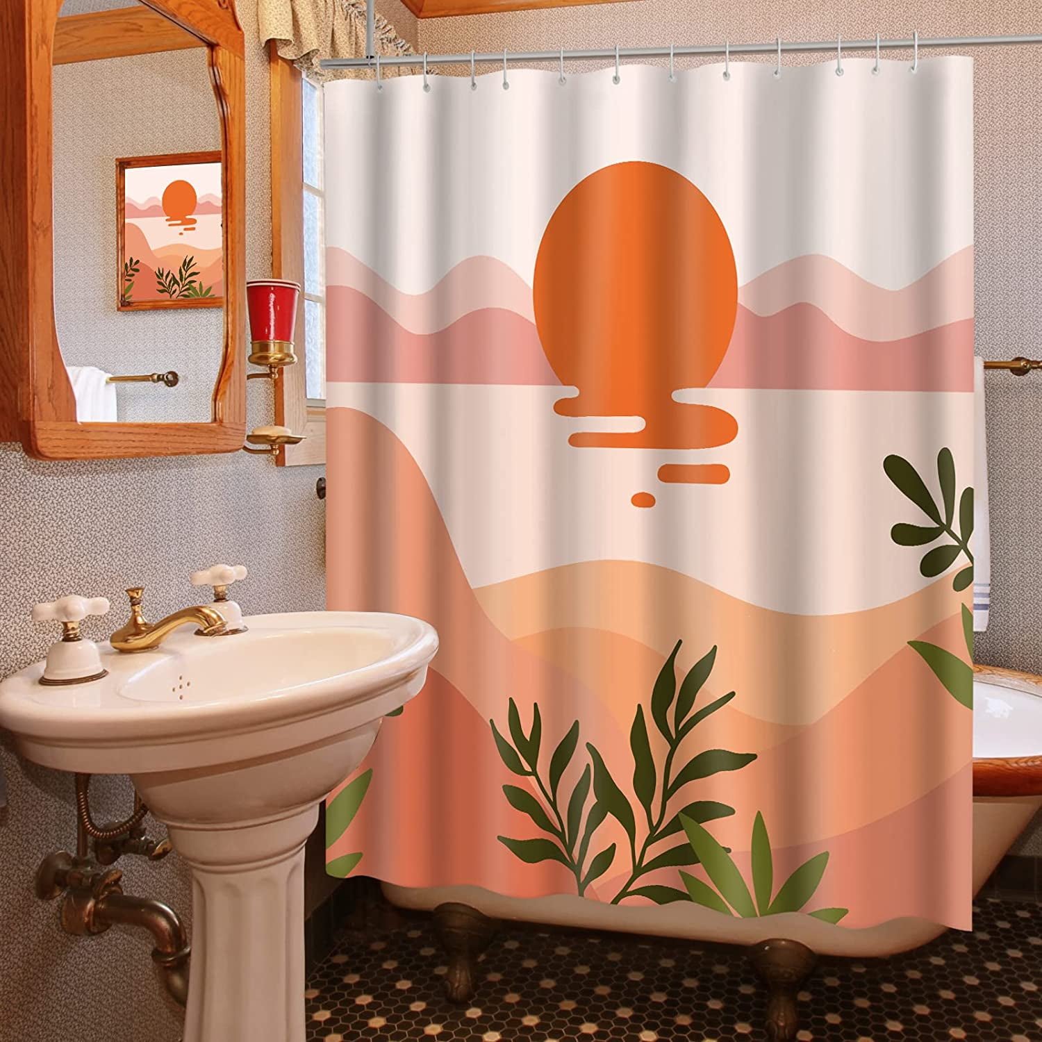 LAIZIHOME Aesthetic Design Shower Curtains Orange Leaf Bathroom Accessories  Premium Material Weighte…See more LAIZIHOME Aesthetic Design Shower