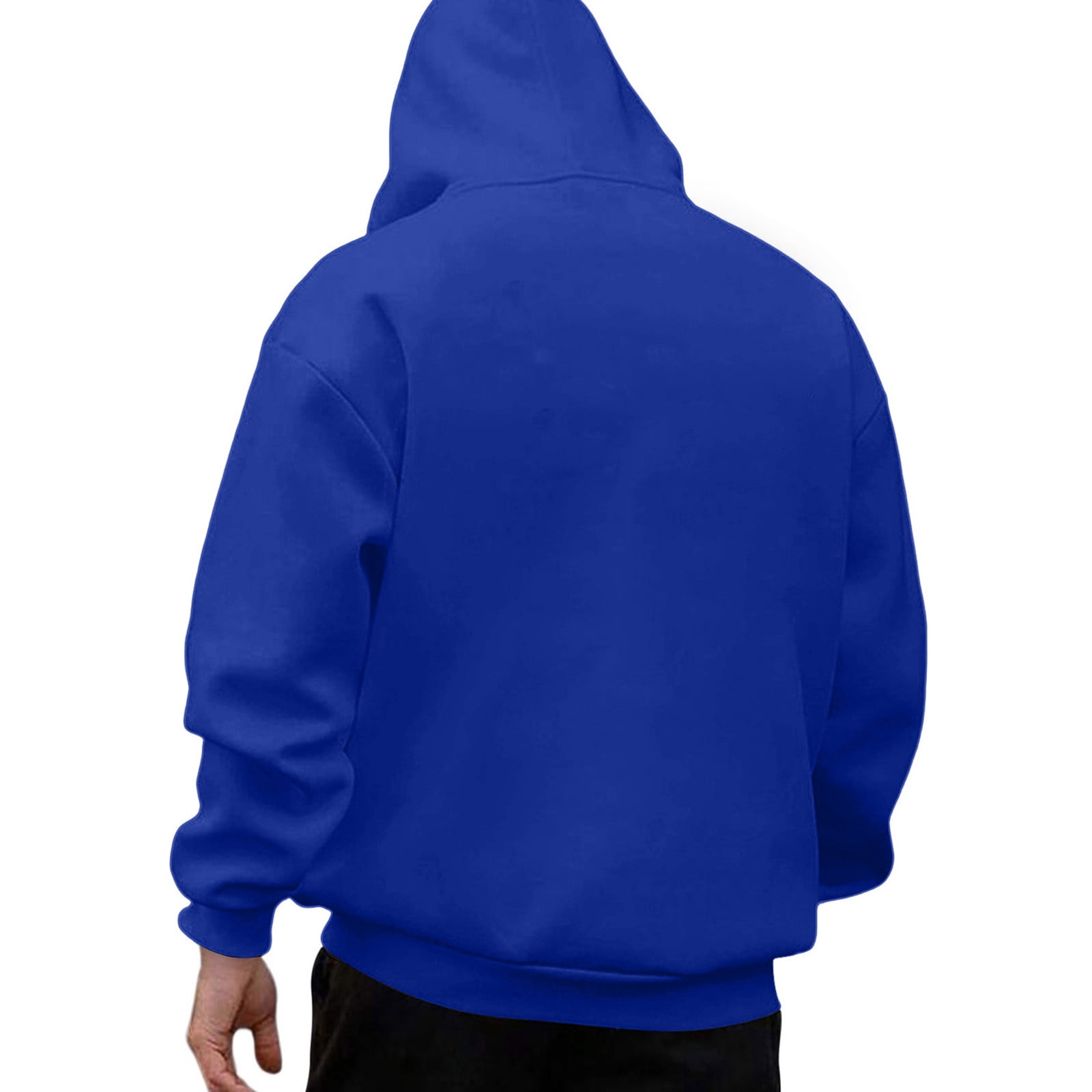 nsendm Mens Sweatshirt Cropped Hoodie Men Men s Autumn and Winter Fashion Casual Letter Print Long Sleeve Flower Hoodie for Men Small Adult Male Sweatshirt Blue Size L Walmart